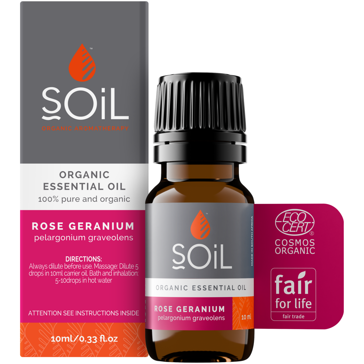 Organic Rose Geranium Essential Oil (Pelargoneum Graveolens) 10ml