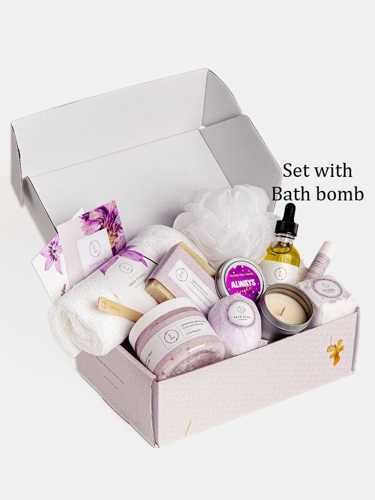 Bath Bomb and Shower Steamer Lizush All Natural Lavender Gift Box with - bath & body products
